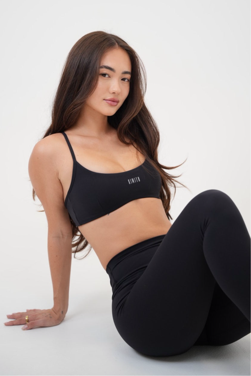 Cross-Back Black Soft Bra